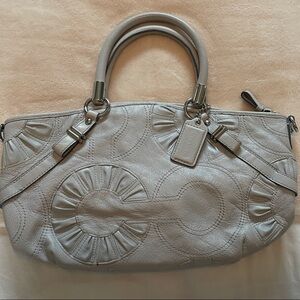 Coach Silver-Tone Embossed Shoulder Bag